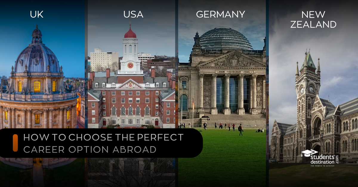 The image by studentsdestination.com describes How to Choose the Perfect Career Option Abroad with us